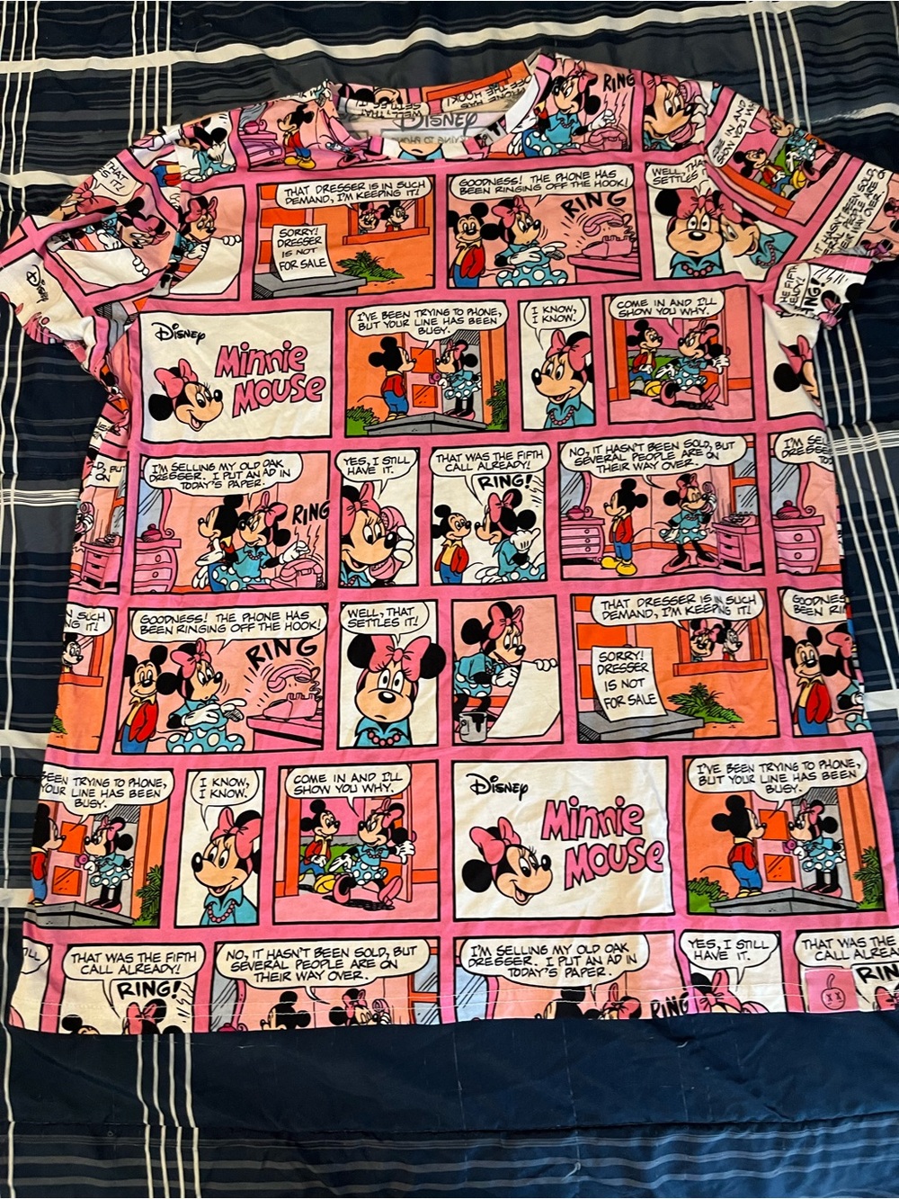 Cakeworthy Disney Minnie Mouse AOP Pink Multi-Panel Comic Tee XL
